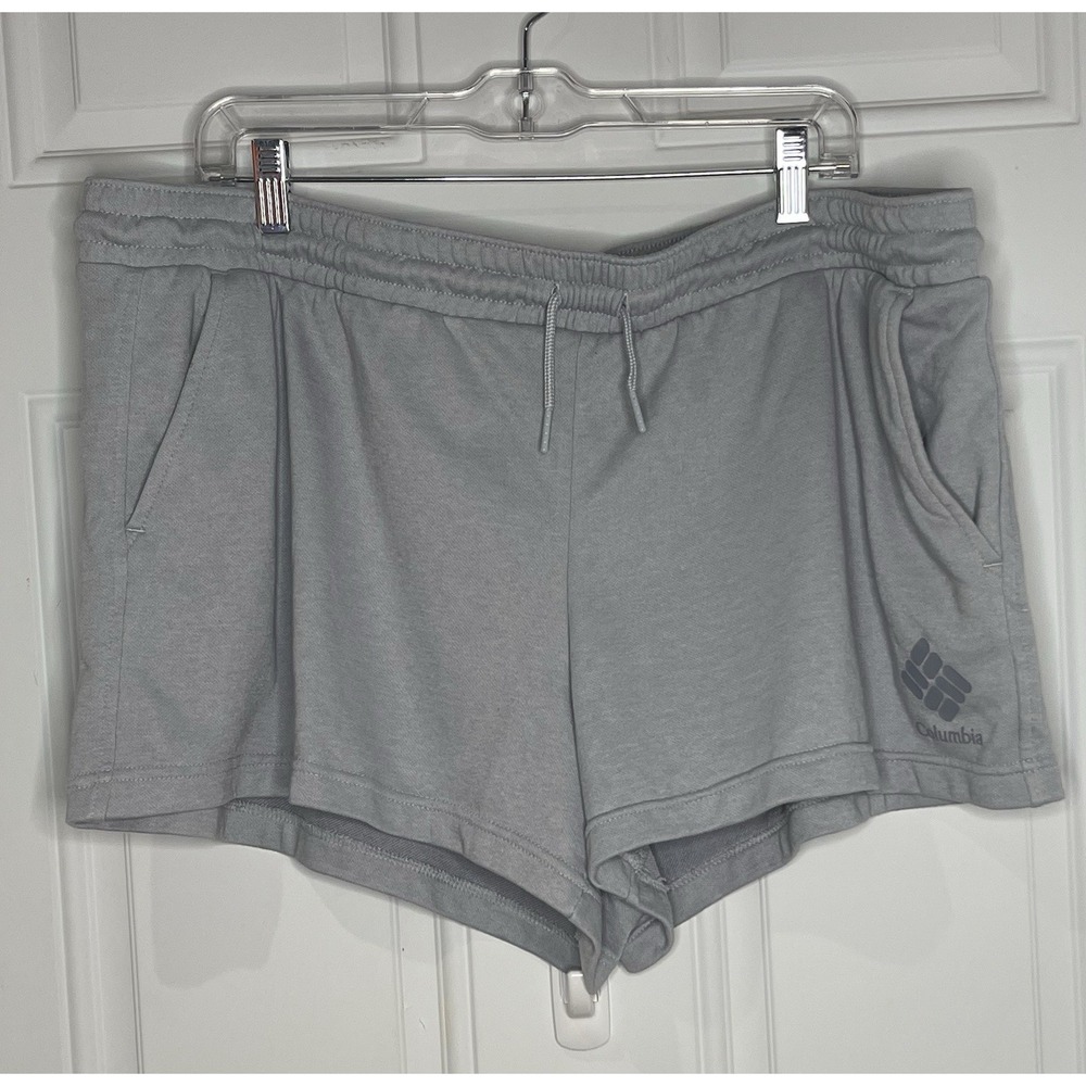 Columbia Women's 2XL Gray Trek French Terry Shorts Elastic Waist Pockets